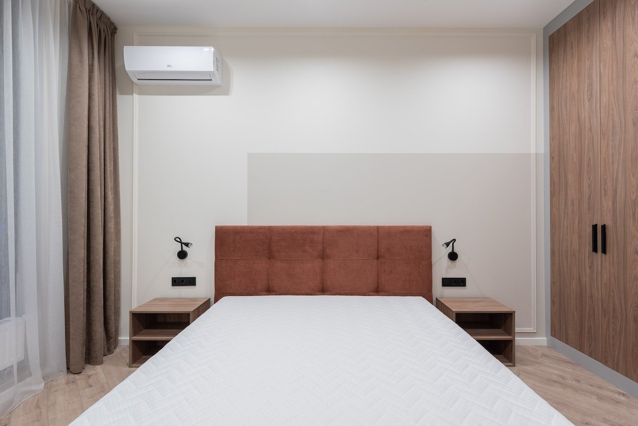 bedroom with air conditioner